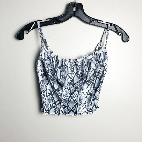 Shein Snakeskin Print Long Line Cropped Tank Top XS - Picture 1 of 4